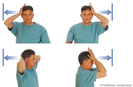 Isometric exercises: Hands on head