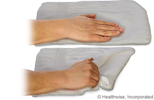 Picture of how to do towel grab exercise