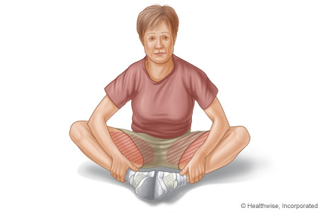 Groin stretch exercise
