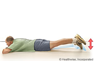 Gluteal lift exercise (lying on the belly)