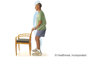 30-degree knee bend position (standing)