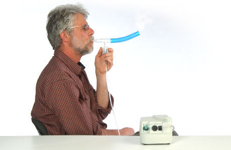 A man using a nebulizer