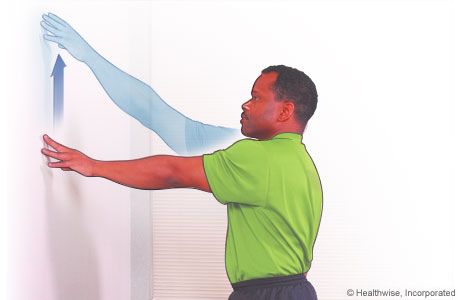 Shoulder exercise: Wall-climbing to the front