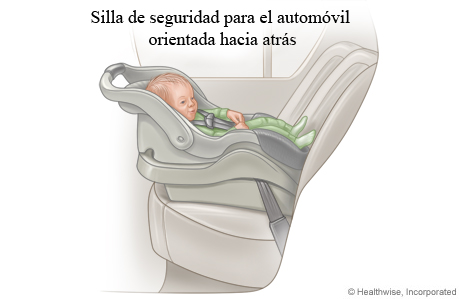 Bebé en una silla de seguridad para automóvil solo para bebés orientada hacia atrás