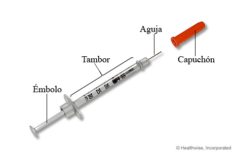 Una jeringa de insulina