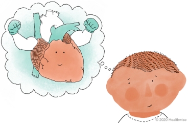 Eduardo imagines his heart with strong muscles Eduardo imagines his heart with strong muscles