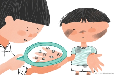 Hollis shows Kal the germs that are still on his hands. Hollis shows Kal the germs that are still on his hands.