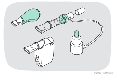 3 examples of PEP devices used to help clear the lungs.