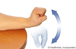 Picture showing how to do wrist flexion and extension Picture showing how to do wrist flexion and extension