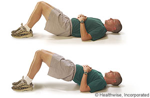 Picture of how to do bridging exercise Picture of how to do bridging exercise