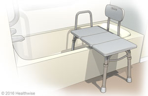 Bathtub with transfer bench. Bathtub with transfer bench.