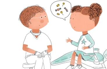 Darby talks to the dentist about how much she likes candy. Darby talks to the dentist about how much she likes candy.