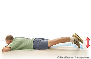 Picture of straight-leg raises to the back Picture of straight-leg raises to the back