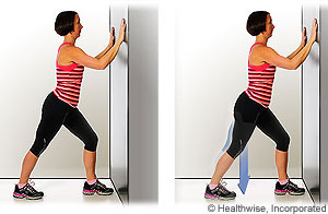 Picture of calf wall stretch Picture of calf wall stretch