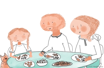 Dani y su familia a la hora de la cena Dani y su familia a la hora de la cena