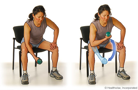 Ejercicio de flexión de bíceps Ejercicio de flexión de bíceps