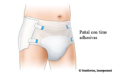 Pañal para adultos con tiras adhesivas a cada lado Pañal para adultos con tiras adhesivas a cada lado