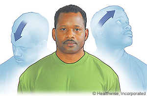 Picture of moving head diagonally: up left, down right