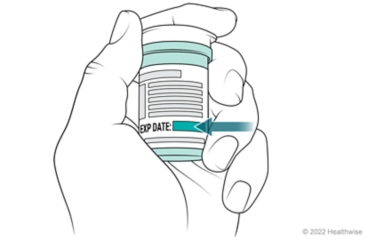 Expiration date on test strip bottle.
