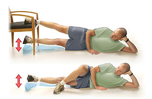 Picture of how to do the straight-leg exercise to the inside