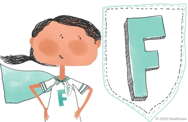 Fernanda como superhéroe y campeona en prevención de caídas