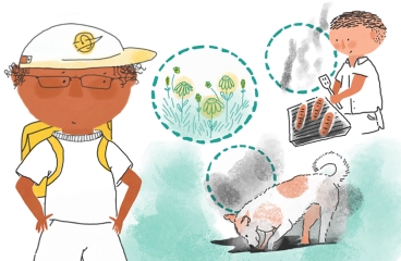 Arthur piensa en el polen de las flores, el polvo de un perro escarbando y el humo de una parrilla