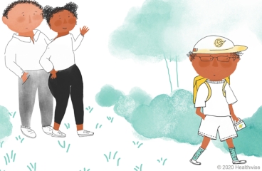 Los padres de Arthur se despiden mientras Arthur entra en el parque