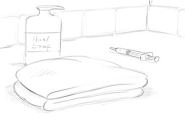 Necesitará jabón para lavarse las manos, una toalla o una almohadilla absorbente y la jeringa.