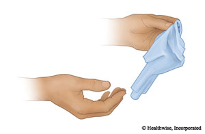 Deseche los guantes en una bolsa de plástico