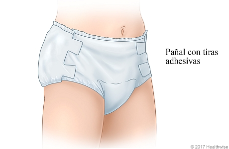 Pañal para adultos con tiras adhesivas a cada lado