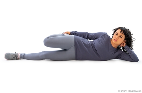 Quad stretch (lying on side)
