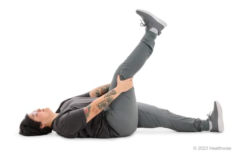 Hamstring stretch (lying down)