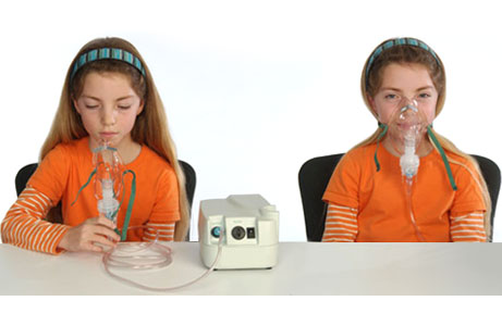 A nebulizer and a face mask