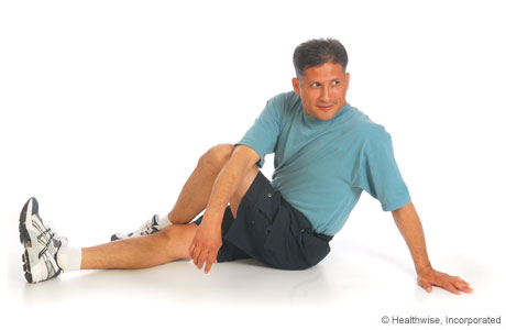 Iliotibial band and buttock stretch