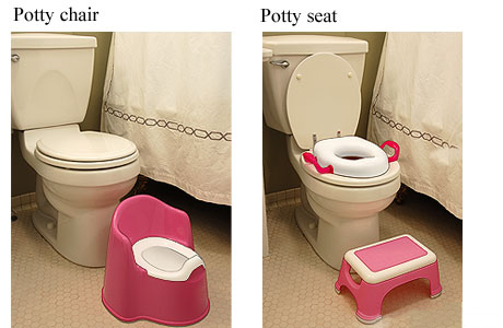 Two kinds of toilet seats for toddlers